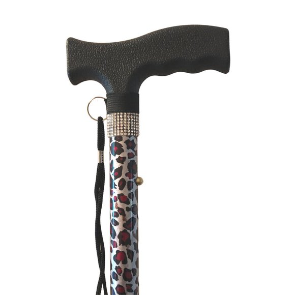 Red Cheetah Diamond Cane - Picture 2 of 6